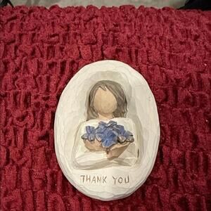 Willow Tree “Thank You” Plaque with Purple Flowers New with Box